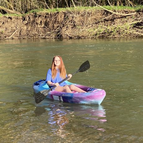 kayak in the water